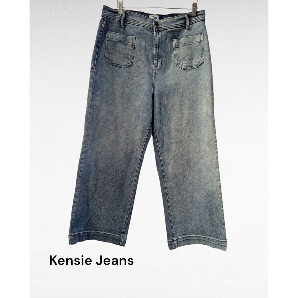 kensie Jeans Vintage Luxe High-Rise Patch Pocket Flare Jeans  Sz 12/31